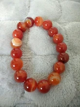 JHNBY-RAYA ROJA de perlas de cornalina para mujer, 6/8/10/12MM, pulsera de piedra Natural trenzada/cuerda elástica, joyería para hombre