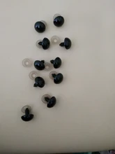 Lote de 10 unids/bolsa de tornillos y arandelas de plástico negro para ojos de juguete, cuentas de Ojos de seguridad con junta para muñecas de juguete DIY