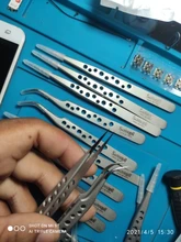 Pinzas electrónicas industriales antiestáticas ESD, Punta rectas y curvadas, pinzas de acero inoxidable de precisión, herramienta manual de reparación para teléfono SMD