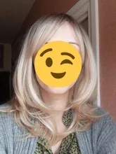 Peluca de cabello sintético con flequillo para mujer, longitud media, color marrón a rubio, resistente al calor, para Cosplay