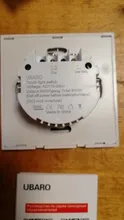 UBARO-Interruptor táctil con Panel de cristal blanco, pulsador estándar europeo de luz Ac230v, 1 Banda, Control único, lámpara de pared