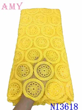 

African Lace Fabrics 2020 High Quality Latest Embroidery Guipure Tissu Nigerian Milk Slik fabric 5yards AMYNI3618