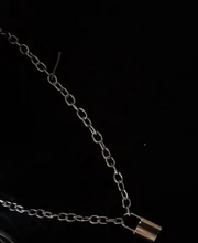 Cadena de eslabones Punk para mujer, colgante con candado de color dorado y plateado, joyería Punk