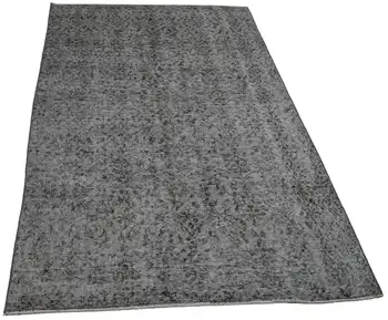 

110x202 Cm Grey Handmade Overdyed Rug-4x7 Ft