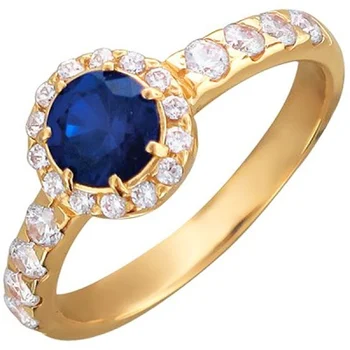 

Esthete ring with spinel, cubic zirconia in red gold