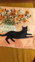Cushion-Cover Pillow-Case Kissen Linen Print Home-Bed Cartoon Decoration Cat Portrait