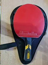 Tenis raqueta de ping pong de madera más de fibra de carbono ofensiva mango largo mango corto horizontal agarre ping-pong raqueta hoja de caucho
