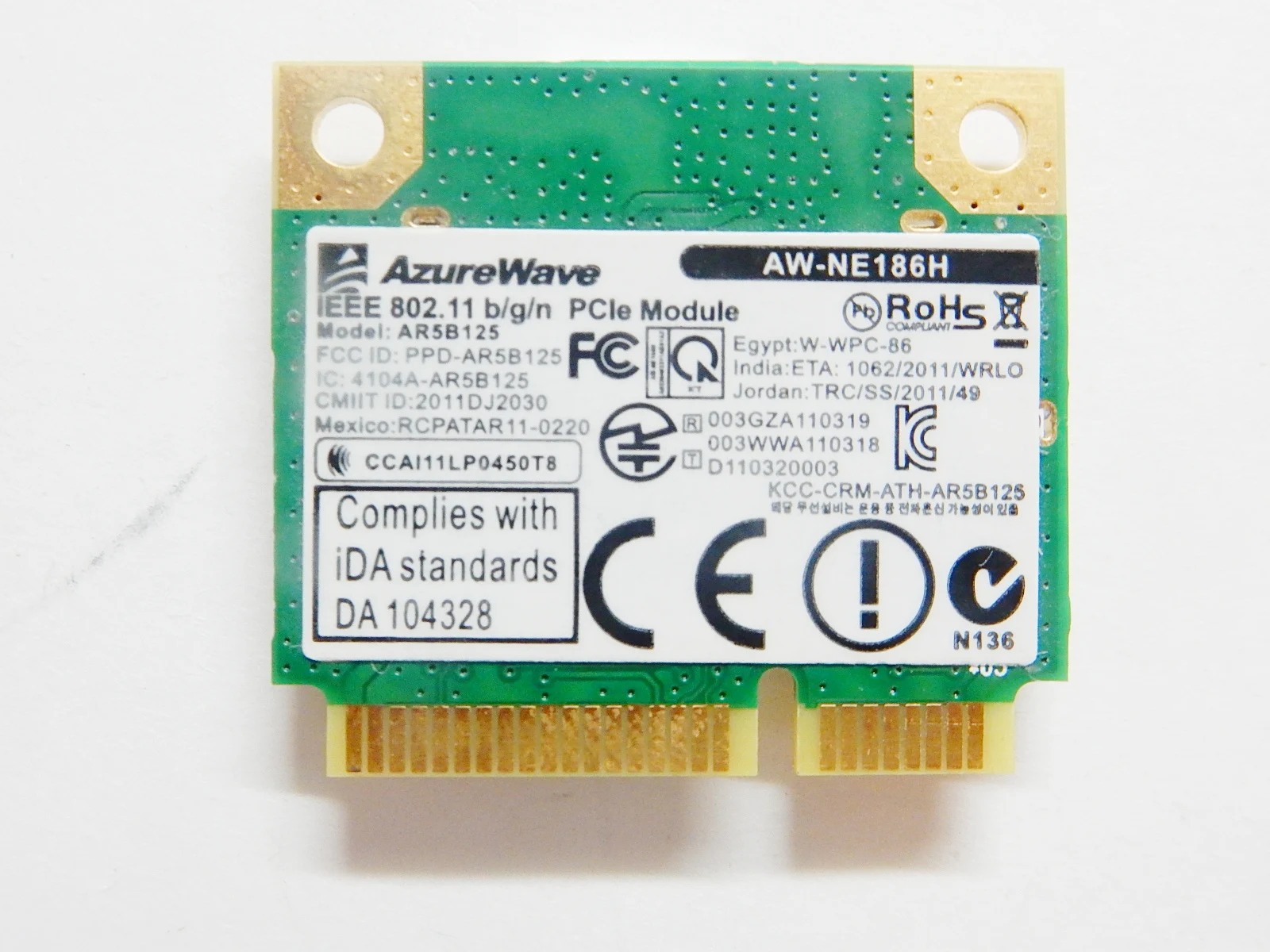 Wi-Fi модуль Atheros AR5B125 AW-NE186H (б/у) |