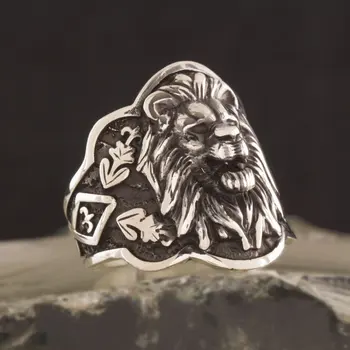 

925 Sterling Lion Head Relief Zihgir Model Silver Ring Fashion Turkish Premium Quality Handmade Jawelery