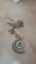 JOINBEAUTY-collar de luna con patrón islámico musulmán para hombre y mujer, accesorios sencillos, colgante de joyería hecha a mano NT355