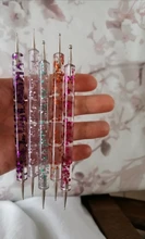 5 uds Set Gel UV pintura arte de uñas pluma que puntea manija de acrílico de cristal de diamantes de imitación 2 cepillo salón decoración manicura Kit de herramientas