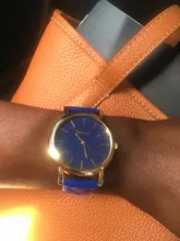 Reloj de pulsera sencillo para mujer, de cuarzo, de cuero de imitación, Geneva, elegante