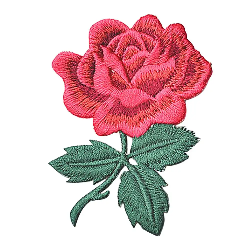 

Red Delicate Rose Embroidery Cloth Stickers -1