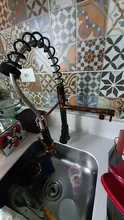Kitchen Faucet Rose-Gold-Spring Taps Pull-Down Cold-Mixer Spout Hot POIQIHY Dual-Swivel