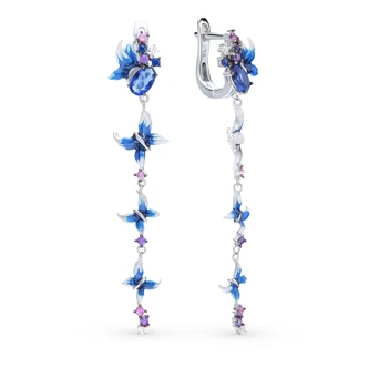 

Silver earrings with spinel and cubic zirconia sunlight