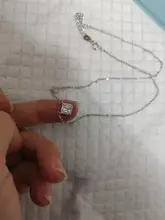 Collar con colgante de diamante cuadrado pequeño para mujer, de Plata de Ley 925, cadena Simple de clavícula brillante a la moda, joyería de boda, regalo de fiesta