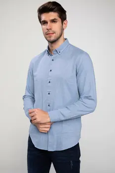 

DeFacto Man Cotton Long Sleeve Shirt Men Casusal Smart Solid Color Shirts Men Turn-down Collar Top Shirts-I7198AZ18AU