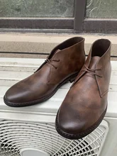 Botas de cuero para hombre, botines de estilo desierto, cómodos, a la moda, para caminar, talla 7 a 12, # KD581