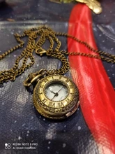 Hombres y Mujeres par reloj de bolsillo ventana rejilla retro de bolsillo reloj cuarzo retro colgante de conmemorativa de reloj 50 *