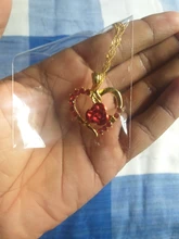 Nuevo amor corazón rojo rosa colgante, collar de mujer Color dorado para señorita gargantilla collar de joyería de moda para el Día de San Valentín regalo