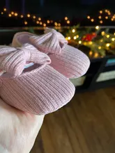 Zapatos de punto con lazo para bebé, calzado de algodón para recién nacido, primeros pasos, suela suave antideslizante, para primavera y otoño
