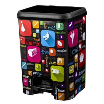 

Cube garbage 26 liters with pedal for kitchen in black