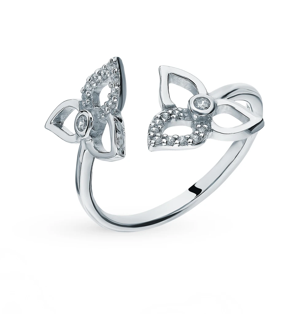 Серебряное кольцо с фианитами SUNLIGHT проба 925