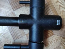 Tap Faucet-Mixer Sink Water-Purification Frap Dual-Handle Black Kitchen Rotation Letter-Design