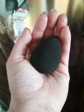Aplicador de maquillaje negro, esponja supersuave, licuadora de polvo, base suave, contorno, difuminado