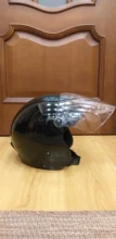 Visera recta para casco de motocicleta, visera Retro de 3 botones para cara abierta, transparente, plata y negro
