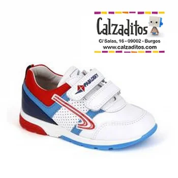 

Leather trainers for child with two velcros, Pablosky