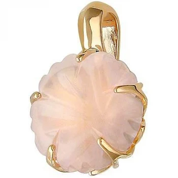 

Esthete pendant with 1 Quartz in red gold