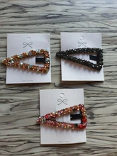 Hair-Accessories Hair-Claw Crab Imitation-Pearl-Hairpin Crystal Heart-Shape Girl Geometric