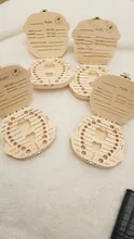 1PC español inglés español-inglés español portugués español-bebé caja de dientes de madera Organizador de los dientes de leche de recoger los dientes cordón Umbilical salvar regalos para niños chicos chicas