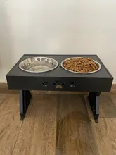 Los perros doble no-Slip tazón ajustable Heights Gato alimentos alimentación platos hondos pequeño mediano grande perros alimentador de agua extraíble tazón