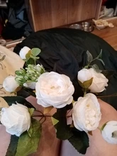 Silk Peony Bouquet Artificial-Flowers Tea-Rose Fake-Plant Wedding-Autumn-Decoration Pink