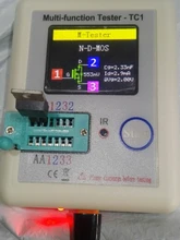 Probador de transistores multifuncional LCR-TC1, pantalla gráfica a todo color con batería, medidor de capacitancia de diodo TFT, triodo