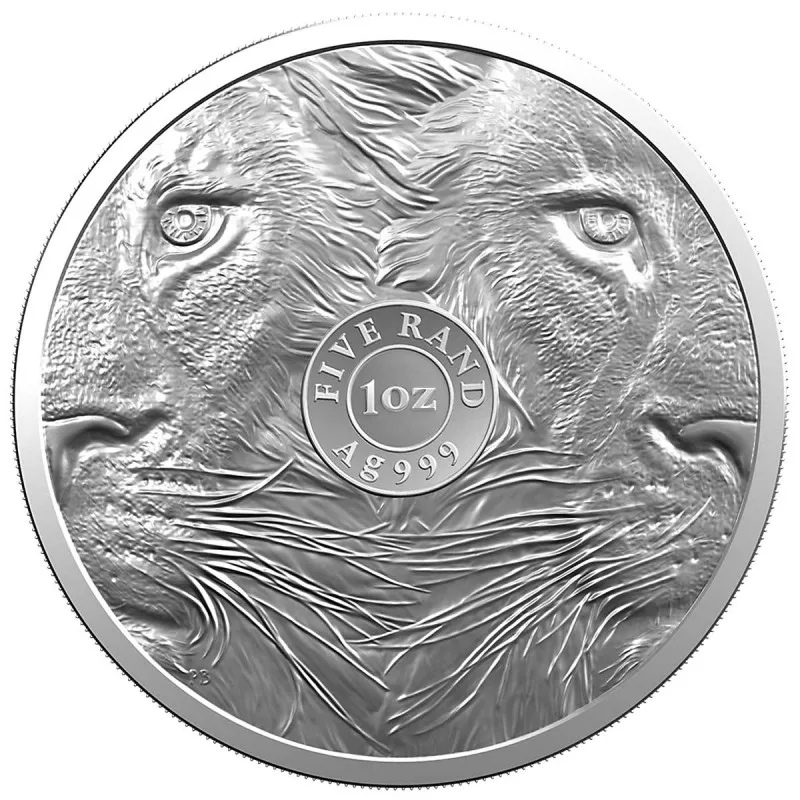 Большой пять тайных Лев Крюгерранд набор 2x1 Oz серебряные монеты 6 Ранд Южная Африка