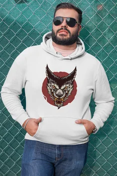 

Angemiel Wear Aggressive Wolf Male White Men 'S Hooded Sweatshirt