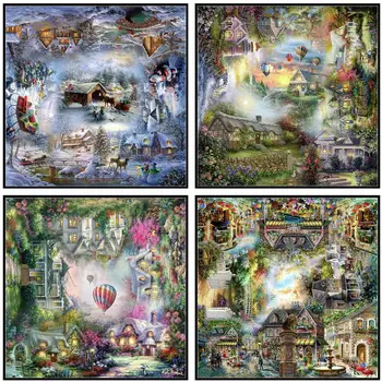 

Home Collection - Counted Cross Stitch Kits - Handmade Needlework For Embroidery 14 ct Aida Cross Stitch Sets Color