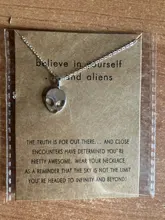 1pc nuevo plata Color damas collar alienígena creativa de moda de aleación de alienígena COLLAR COLGANTE (con)