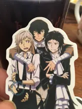 Bungo Stray-pegatinas de perros de PVC para niños, pegatinas de grafitis, maletas, equipaje, guitarra, coche, impermeable, 10/100 Uds.