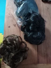 LUPU-extensiones de cabello sintético rizado moño de pelo de Donut, postizos de fibra de alta temperatura, con banda de goma
