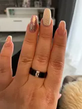 Carofeez-Anillo de piedras de imitación tipo circón para hombre y mujer, joyería negra, accesorios para amantes