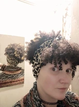 Joy & luck-peluca con diadema de cabello sintético para mujer, turbante para cabello para mujer africana, envoltura de Peluca de cabeza rizada y pelo unido