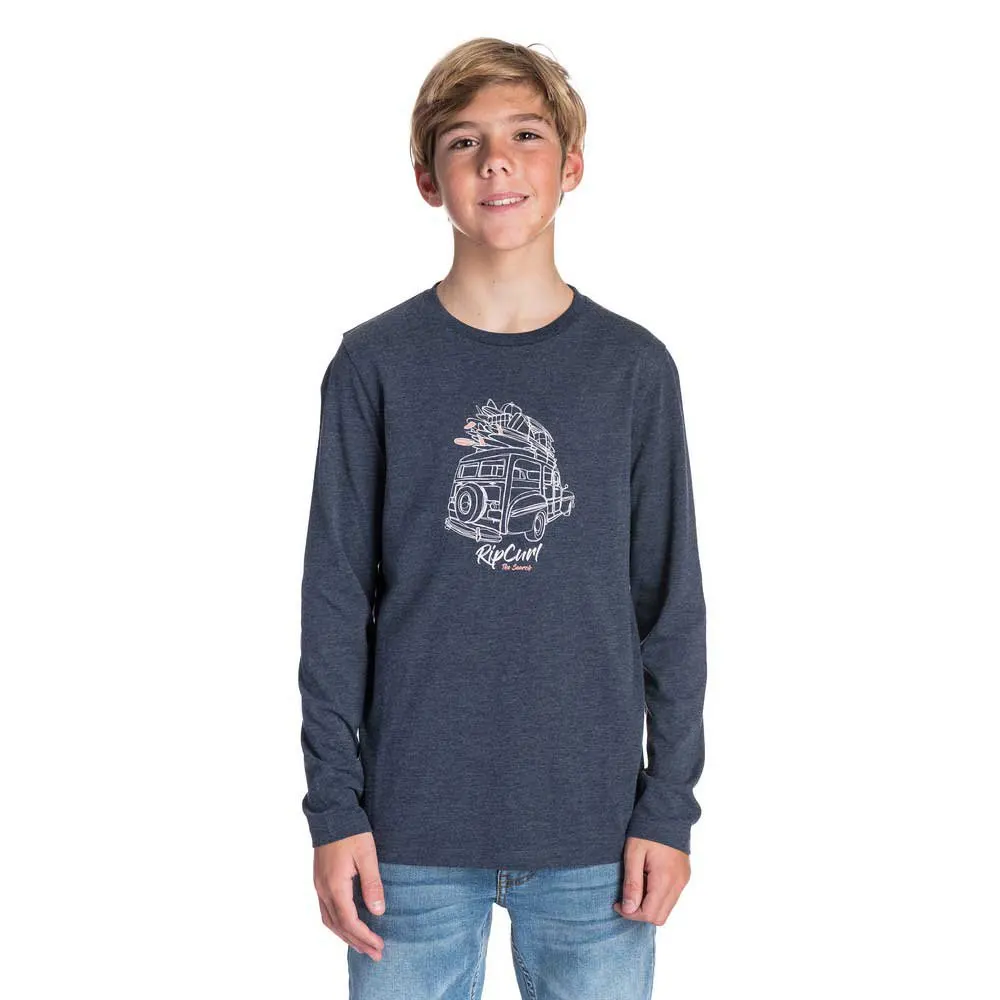 Rip Curl/Базовая футболка с длинными рукавами для детей; голубой топ для серфинга