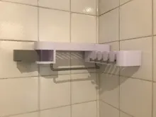 Estante organizador de esquina para baño, estante de almacenamiento de cosméticos y champú, montado en la pared, para cocina, artículos para el hogar, accesorios de baño