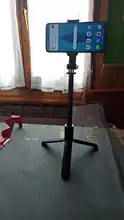 Bien DIER de aleación de aluminio inalámbrica bluetooth selfie stick ampliable mini trípode plegable de mano monopod con luz de relleno LED