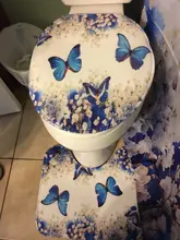 Curtain-Set Bath-Rugs Toilet-Foot-Pad Shower Anti-Skid Floral And with Hooks Carpet