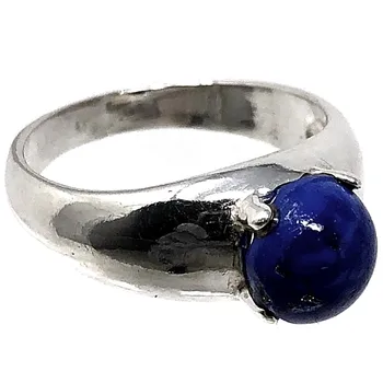 

Silver Ring 925 Sterling m size 15 lapis stone [AB5136]